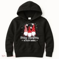 Merry Christmas Ya Filthy Animals Funny Christmas Gnome Kids Hoodie thumb 0