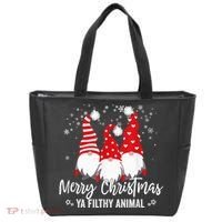 Merry Christmas Ya Filthy Animals Funny Christmas Gnome Tote Bag thumb 0