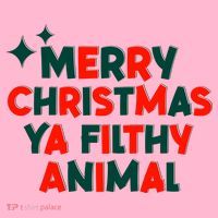 Merry Christmas Ya Filthy Animals Funny Christmas Coaster thumb 2