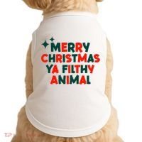 Merry Christmas Ya Filthy Animals Funny Christmas Doggie Tank thumb 0