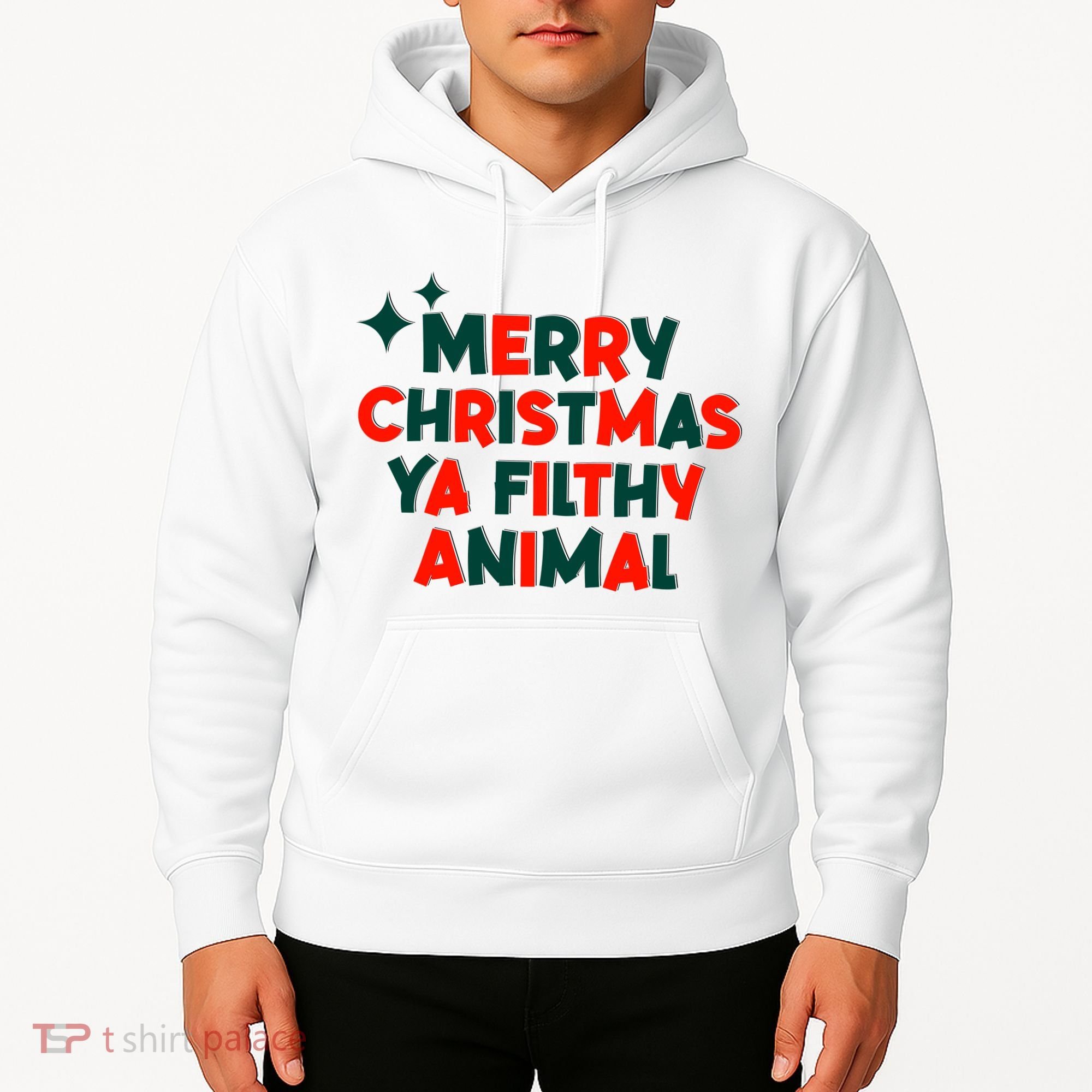 Merry Christmas Ya Filthy Animals Funny Christmas Hoodie