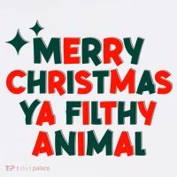 Merry Christmas Ya Filthy Animals Funny Christmas Long Sleeve Shirt thumb 2