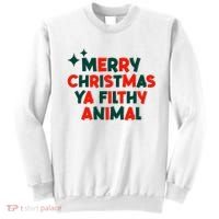 Merry Christmas Ya Filthy Animals Funny Christmas Sweatshirt thumb 0