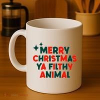 Merry Christmas Ya Filthy Animals Funny Christmas Coffee Mug thumb 4