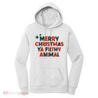 Merry Christmas Ya Filthy Animals Funny Christmas Women's Hoodie thumb 0