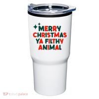 Merry Christmas Ya Filthy Animals Funny Christmas Tumbler thumb 0