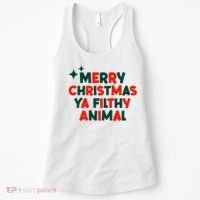 Merry Christmas Ya Filthy Animals Funny Christmas Women's Tank Top thumb 0