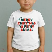 Merry Christmas Ya Filthy Animals Funny Christmas Toddler T-Shirt thumb 2