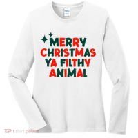 Merry Christmas Ya Filthy Animals Funny Christmas Women's Long Sleeve Shirt thumb 0