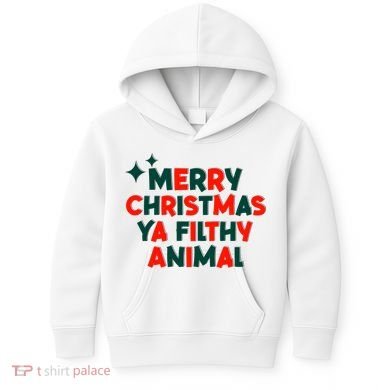 Merry Christmas Ya Filthy Animals Funny Christmas Kids Hoodie