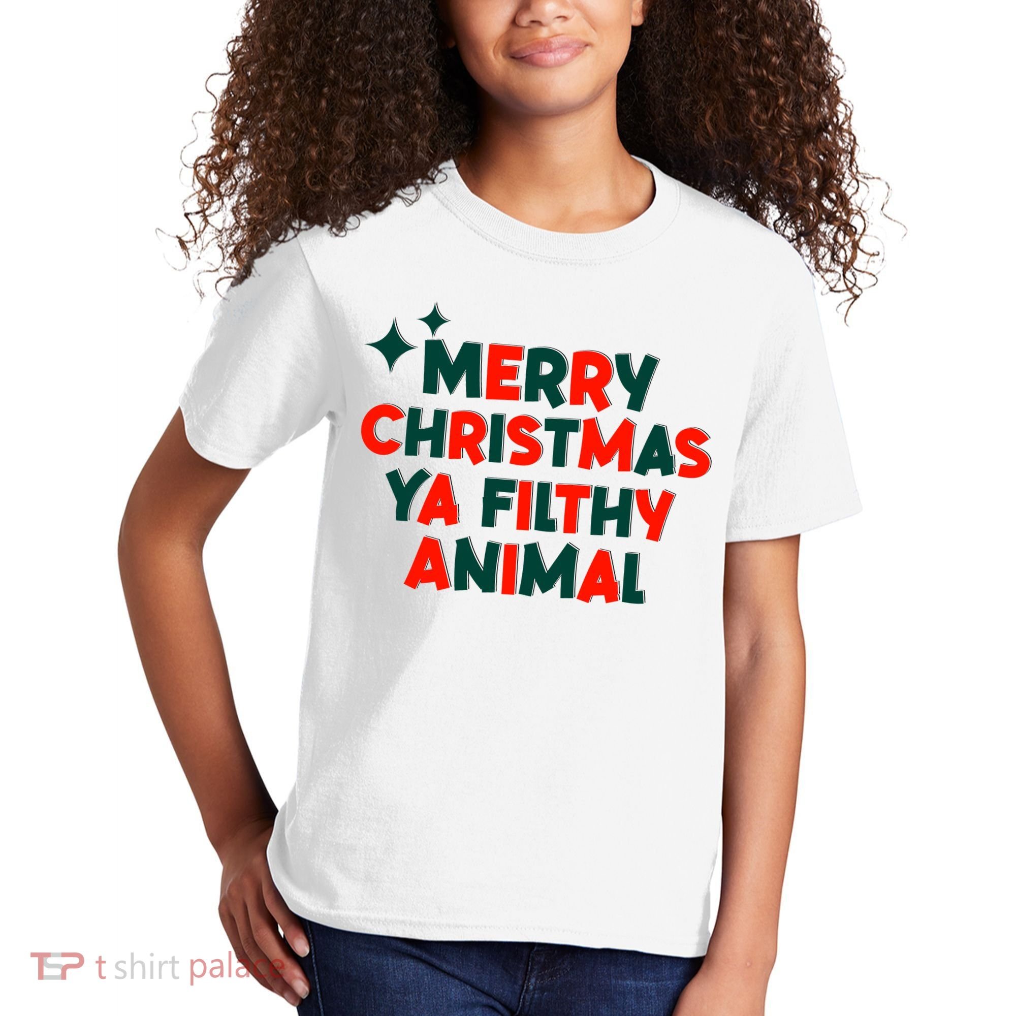 Merry Christmas Ya Filthy Animals Funny Christmas Kids T-Shirt