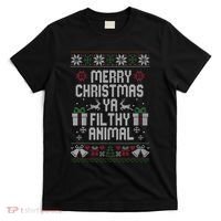 Merry Christmas Ya Filthy Animal Ugly T-Shirt thumb 0
