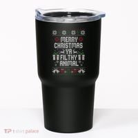 Merry Christmas Ya Filthy Animal Ugly Tumbler thumb 0