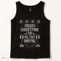 Merry Christmas Ya Filthy Animal Ugly Tank Top thumb 2