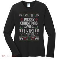 Merry Christmas Ya Filthy Animal Ugly Women's Long Sleeve Shirt thumb 0