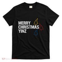 Merry Christmas Yinz With Pittsburgh Christmas Trees Funny T-Shirt thumb 0