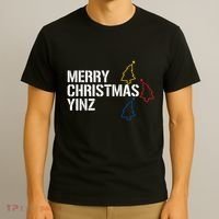 Merry Christmas Yinz With Pittsburgh Christmas Trees Funny T-Shirt thumb 3
