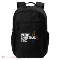 Merry Christmas Yinz With Pittsburgh Christmas Trees Funny Backpack thumb 0