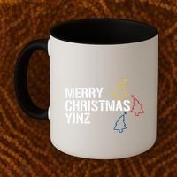 Merry Christmas Yinz With Pittsburgh Christmas Trees Funny Coffee Mug thumb 2