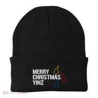 Merry Christmas Yinz With Pittsburgh Christmas Trees Funny Beanie thumb 0