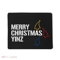 Merry Christmas Yinz With Pittsburgh Christmas Trees Funny Mousepad thumb 0