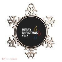 Merry Christmas Yinz With Pittsburgh Christmas Trees Funny Ornament thumb 0