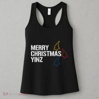Merry Christmas Yinz With Pittsburgh Christmas Trees Funny Women's Tank Top thumb 3