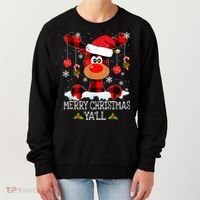 Merry Christmas Ya'll Cute Reindeer Women's Sweatshirt thumb 0