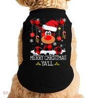 Merry Christmas Ya'll Cute Reindeer Doggie Tank thumb 0