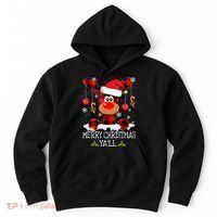 Merry Christmas Ya'll Cute Reindeer Hoodie thumb 0
