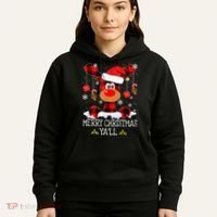 Merry Christmas Ya'll Cute Reindeer Hoodie thumb 5