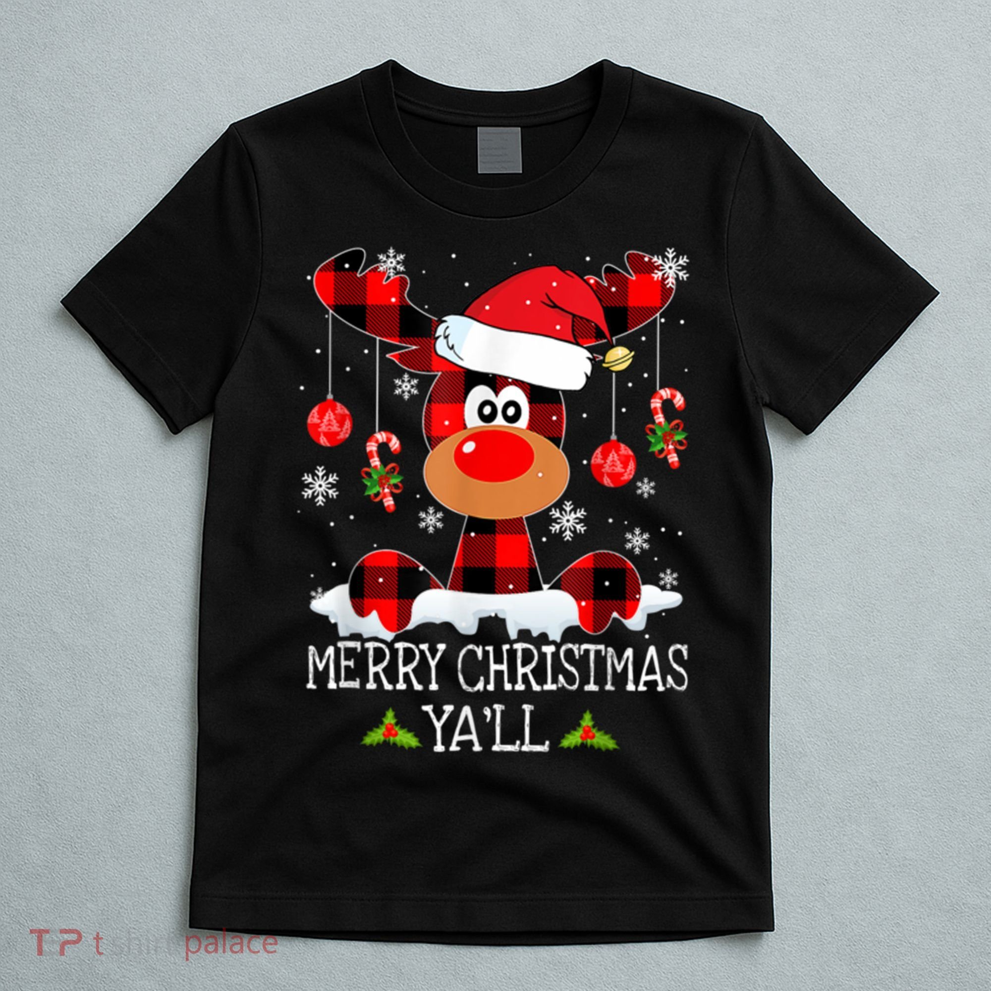 Merry Christmas Ya'll Cute Reindeer T-Shirt