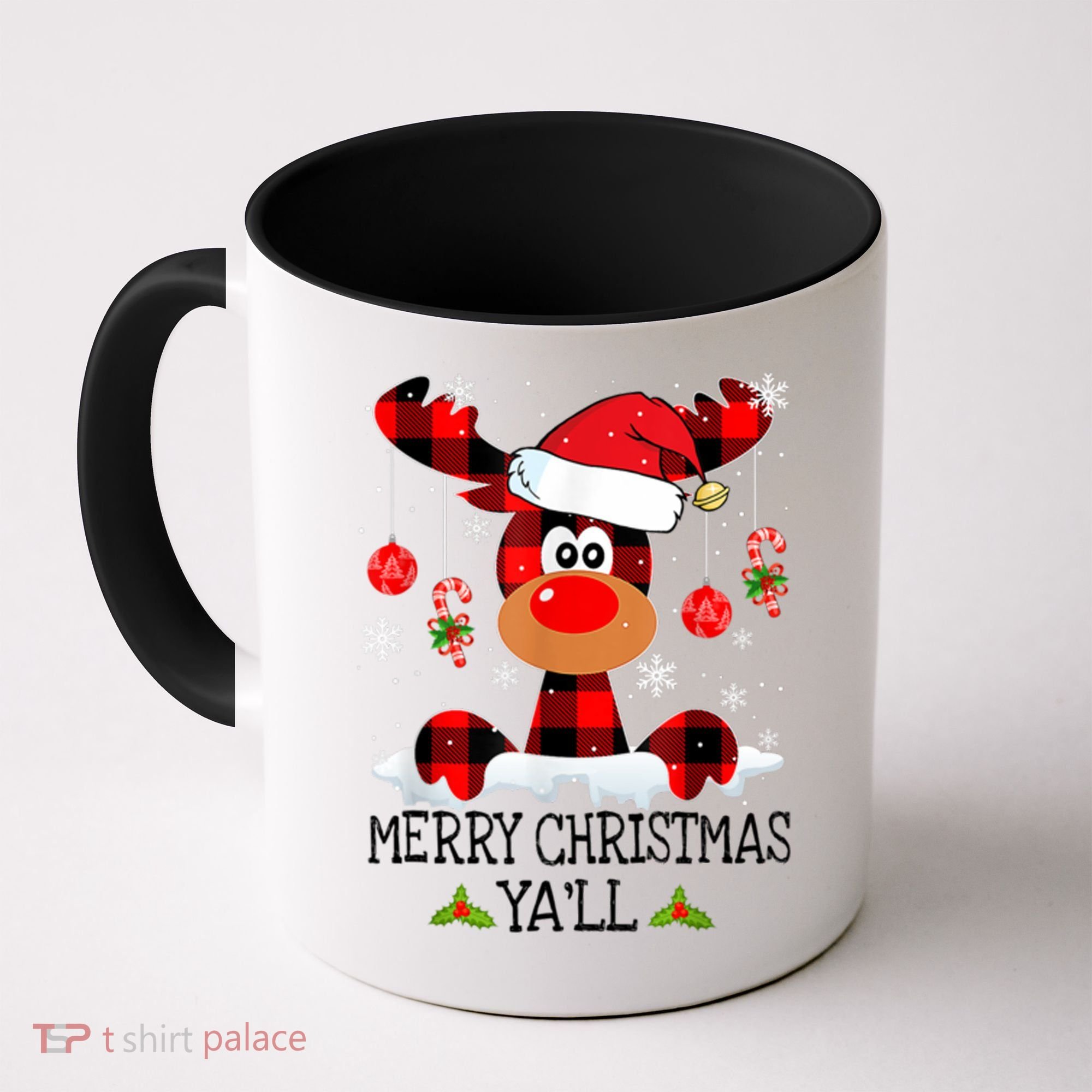 Merry Christmas Ya'll Cute Reindeer Coffee Mug