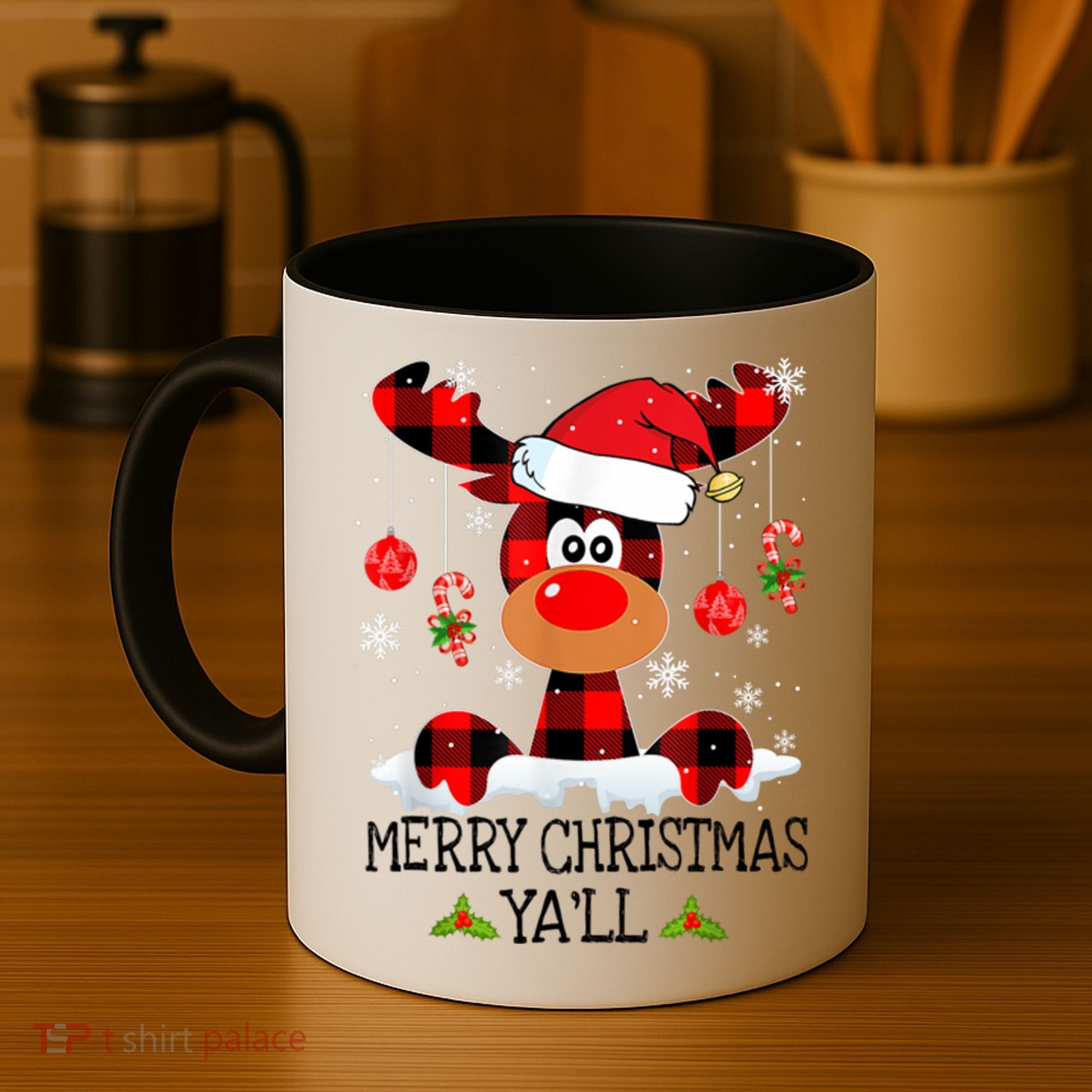 Merry Christmas Ya'll Cute Reindeer Coffee Mug