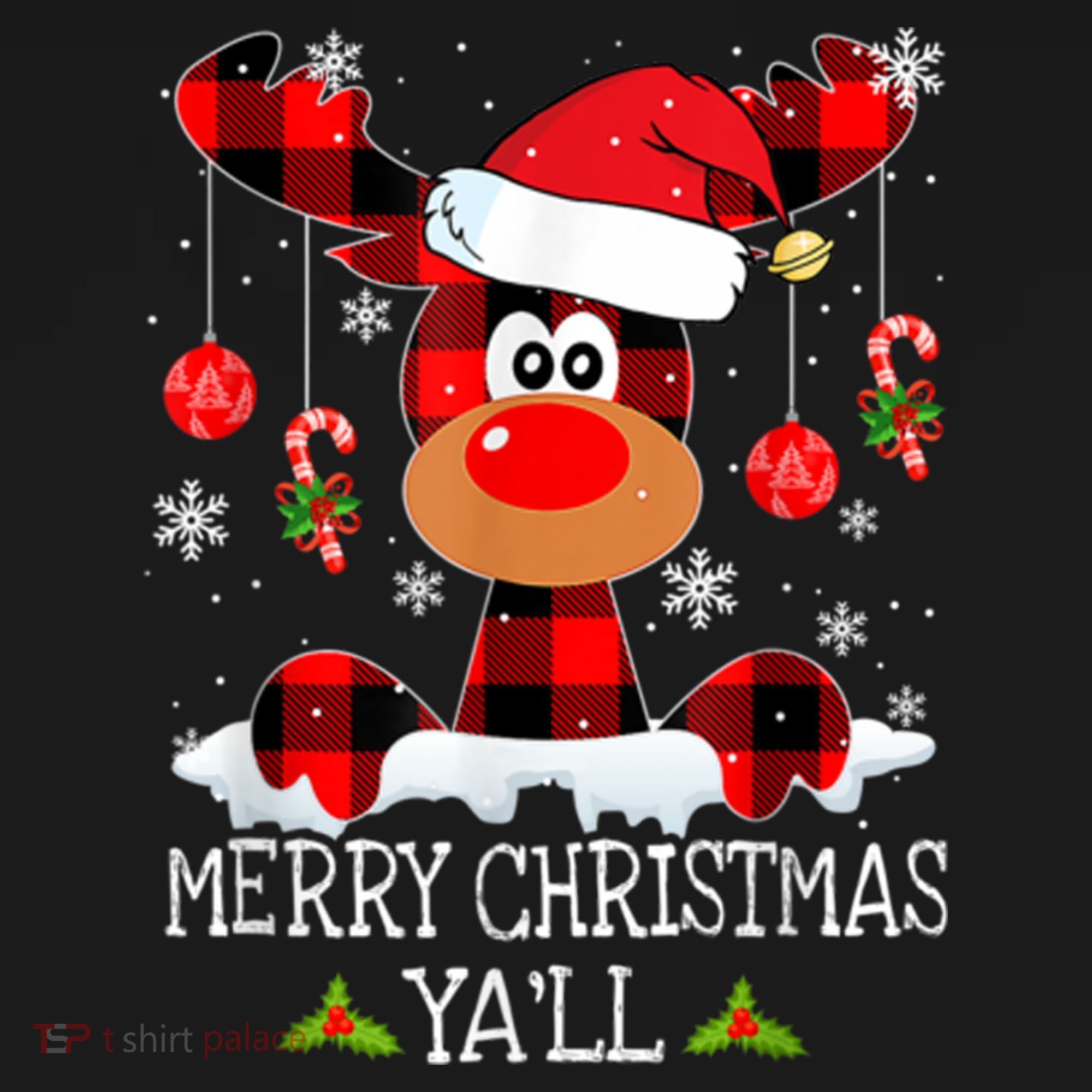 Merry Christmas Ya'll Cute Reindeer Women's Hoodie
