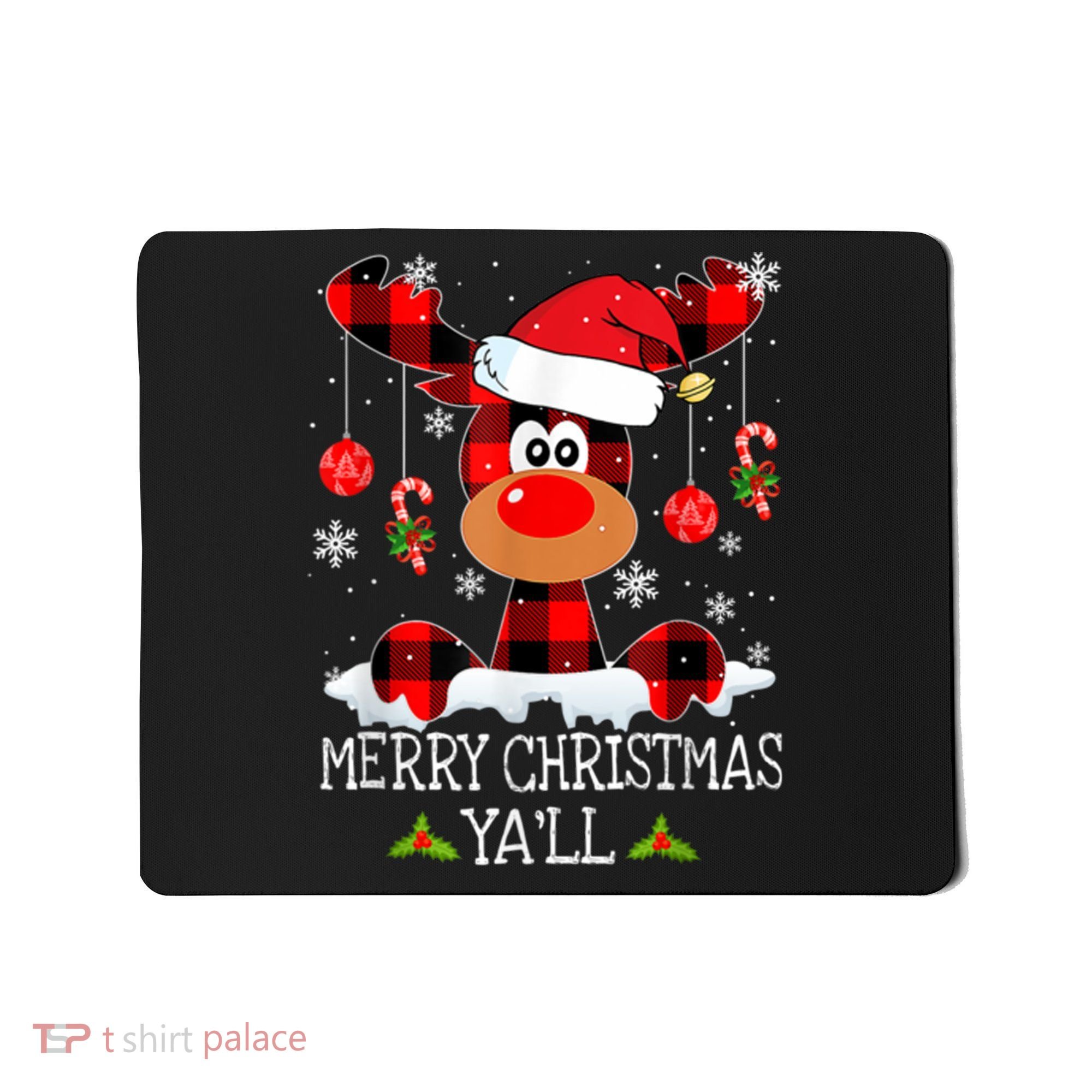 Merry Christmas Ya'll Cute Reindeer Mousepad