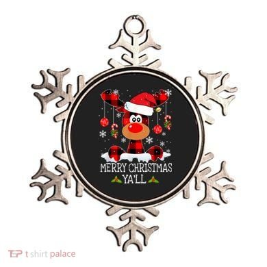 Merry Christmas Ya'll Cute Reindeer Ornament