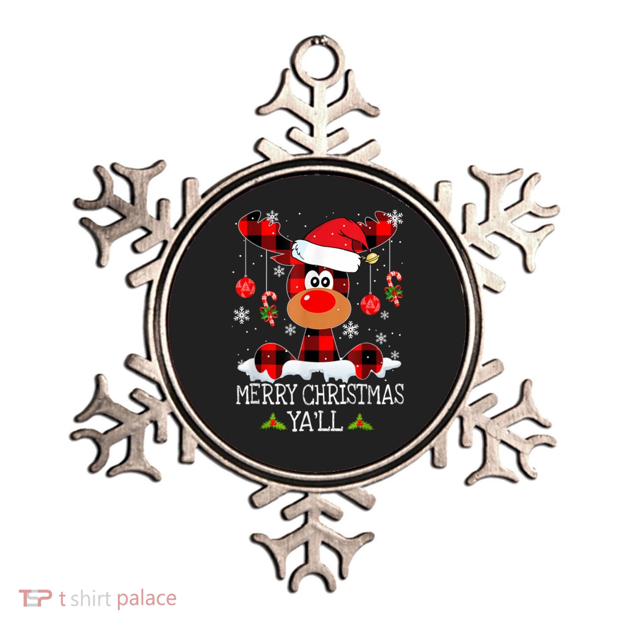 Merry Christmas Ya'll Cute Reindeer Ornament