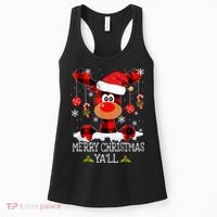 Merry Christmas Ya'll Cute Reindeer Women's Tank Top thumb 0