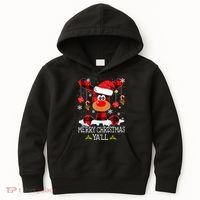 Merry Christmas Ya'll Cute Reindeer Kids Hoodie thumb 0