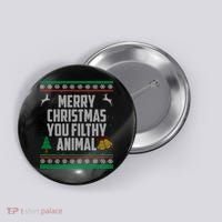 Merry Christmas You Filthy Animal Ugly Button thumb 0