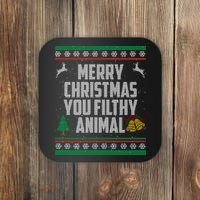 Merry Christmas You Filthy Animal Ugly Coaster thumb 0