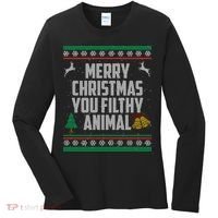 Merry Christmas You Filthy Animal Ugly Women's Long Sleeve Shirt thumb 0