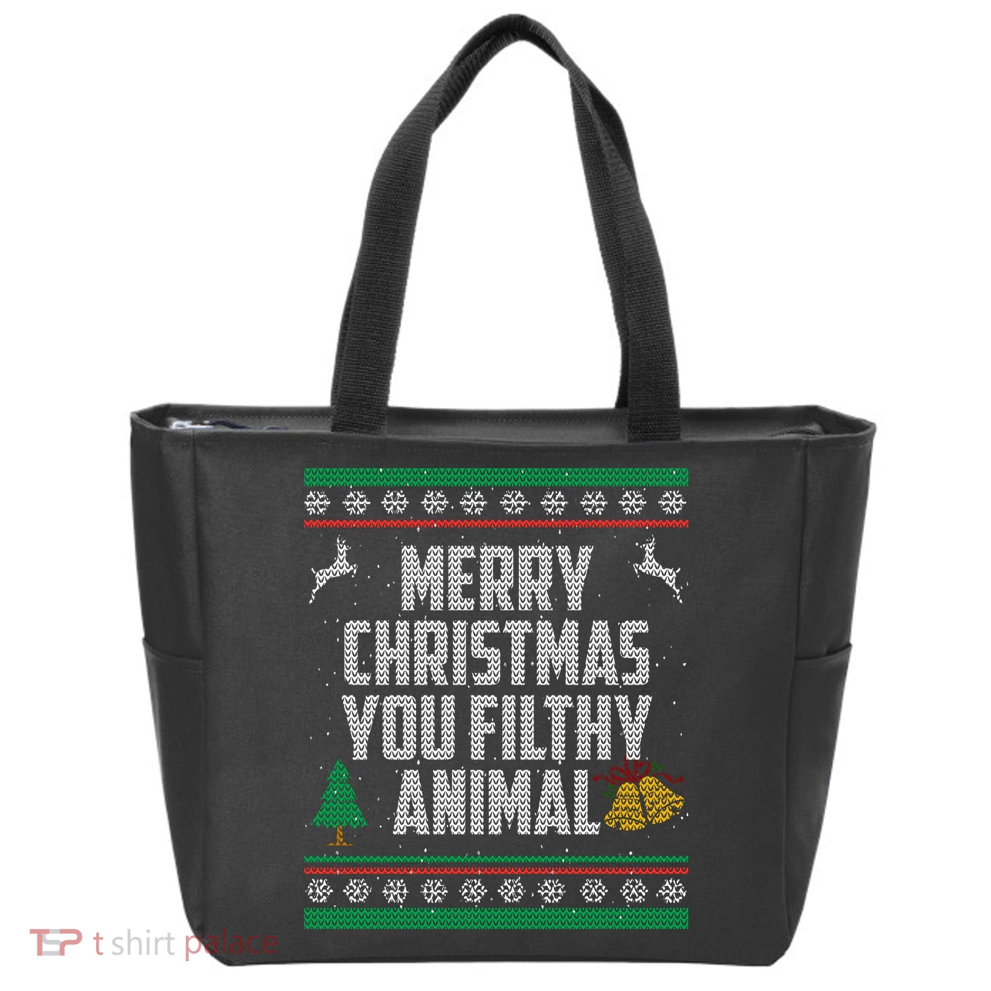 Merry Christmas You Filthy Animal Ugly Tote Bag