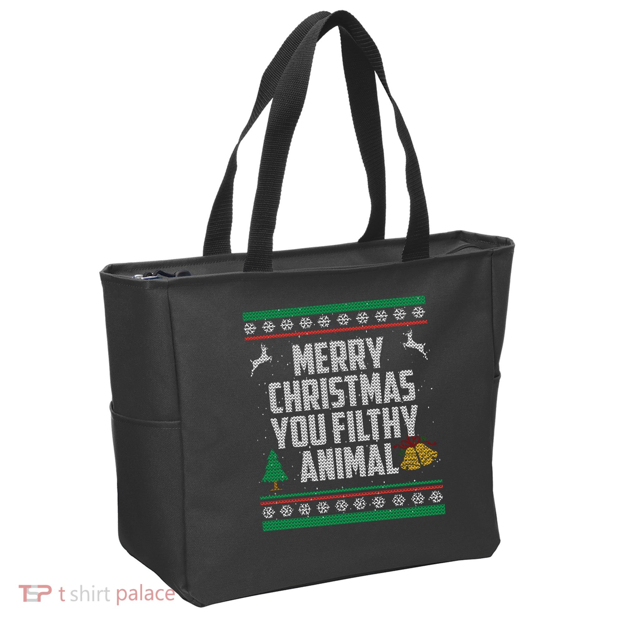 Merry Christmas You Filthy Animal Ugly Tote Bag