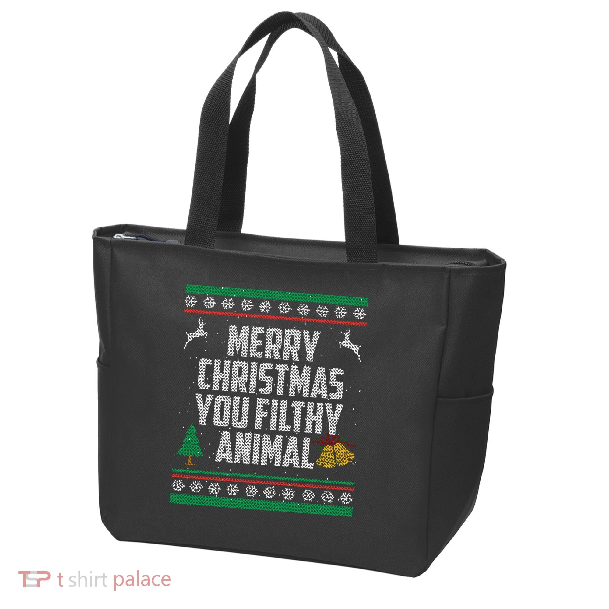 Merry Christmas You Filthy Animal Ugly Tote Bag