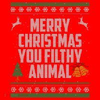 Merry Christmas You Filthy Animal Ugly Santa Hat thumb 1