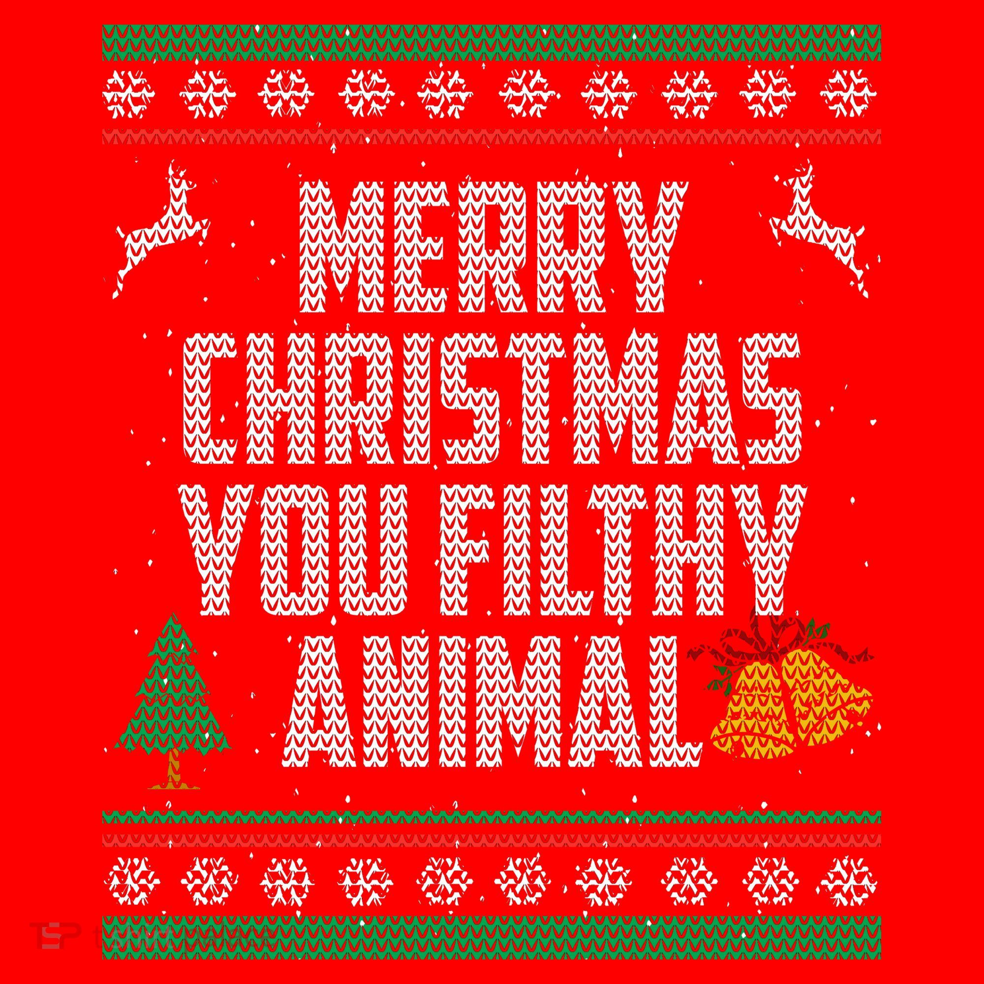 Merry Christmas You Filthy Animal Ugly Santa Hat