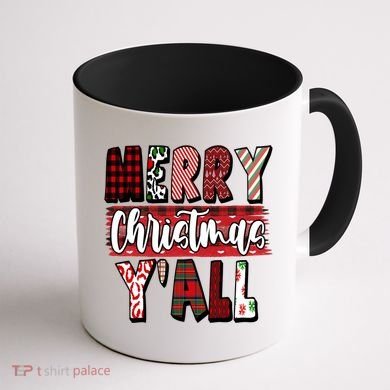 Merry Christmas Yall Holiday Festive Fun Coffee Mug back