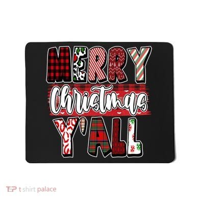 Merry Christmas Yall Holiday Festive Fun Mousepad